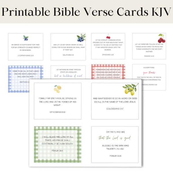 Printable Scripture Cards KJV Printable Scripture Cards KJV Printable Bible Cards KJV