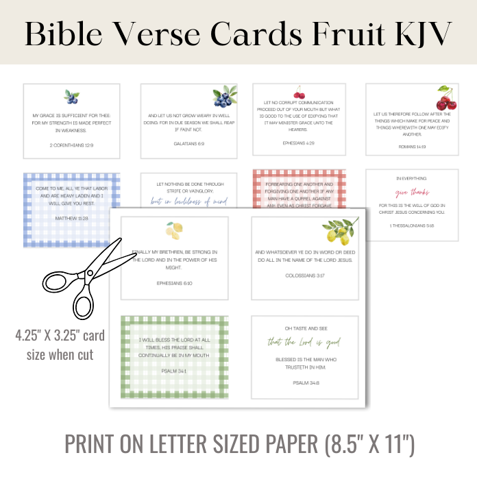 Printable Bible Verse Cards KJV Fruit - Image 2